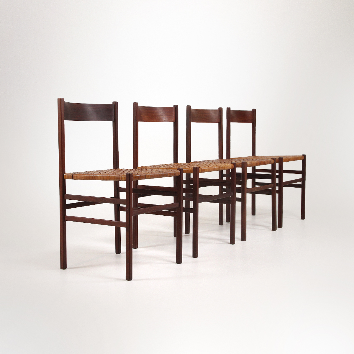 4 sedie in legno e paglia di Vienna, chairs, Italian design