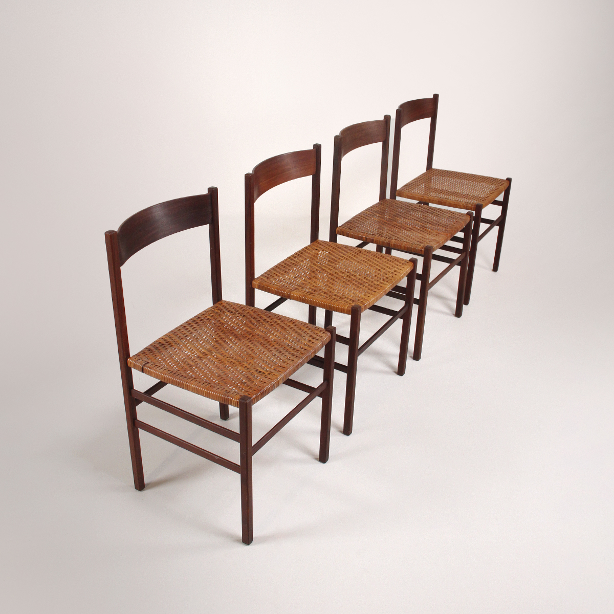 4 sedie in legno e paglia di Vienna, chairs, Italian design