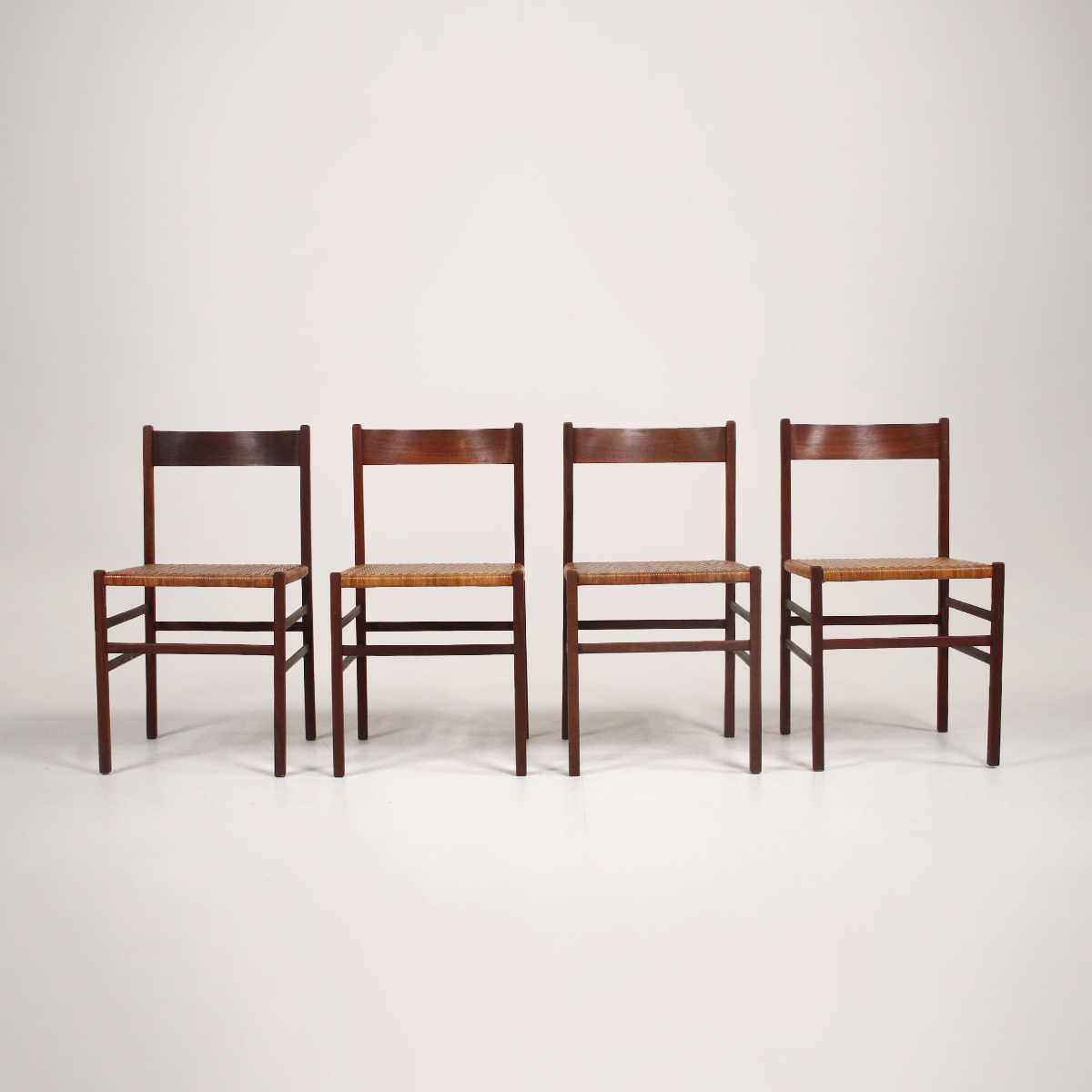 4 sedie in legno e paglia di Vienna, chairs, Italian design