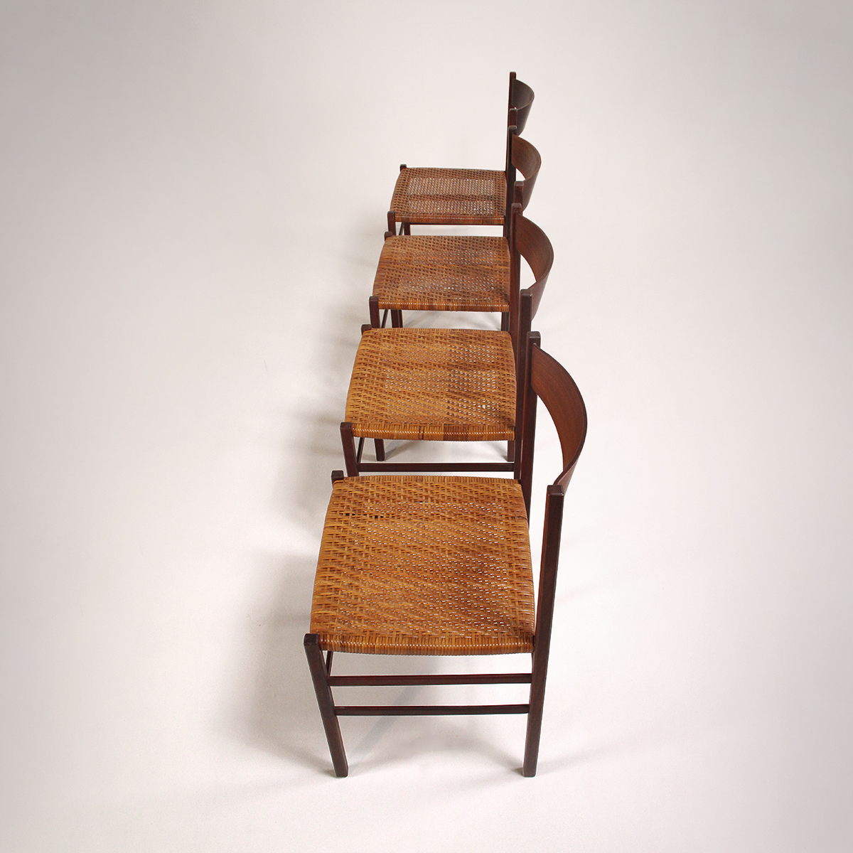 4 sedie in legno e paglia di Vienna, chairs, Italian design