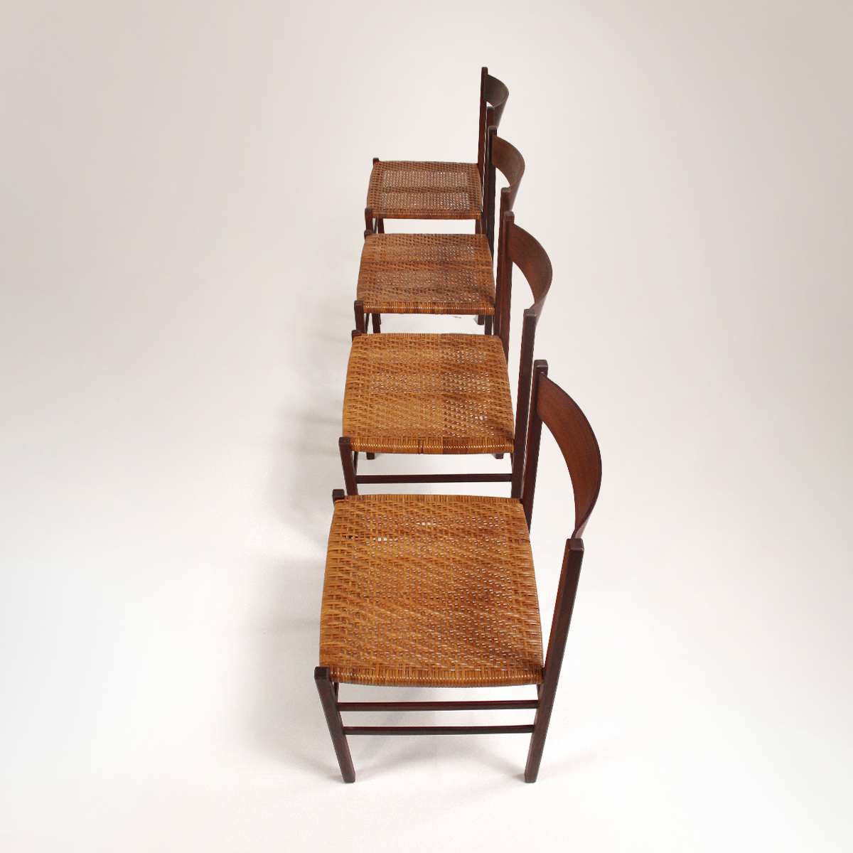 4 sedie in legno e paglia di Vienna, chairs, Italian design