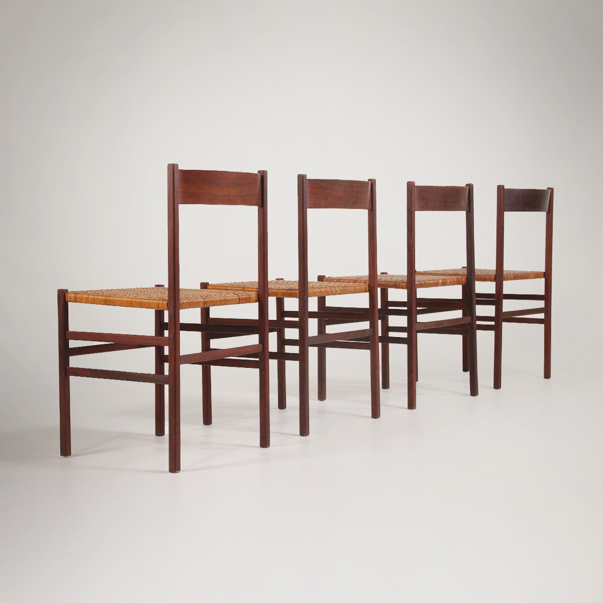 4 sedie in legno e paglia di Vienna, chairs, Italian design