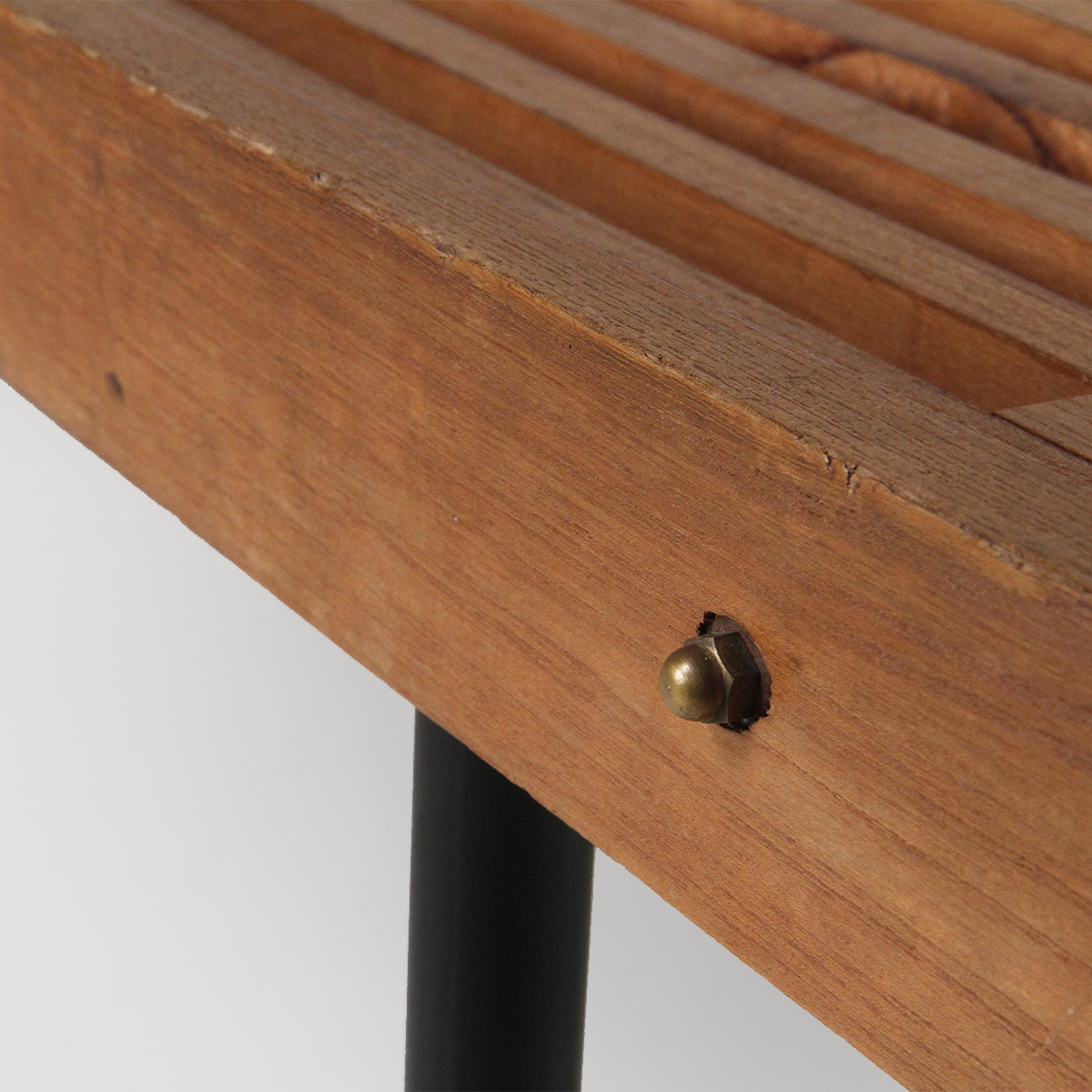 Panca in legno e ferro anni 60, bench, Italian design