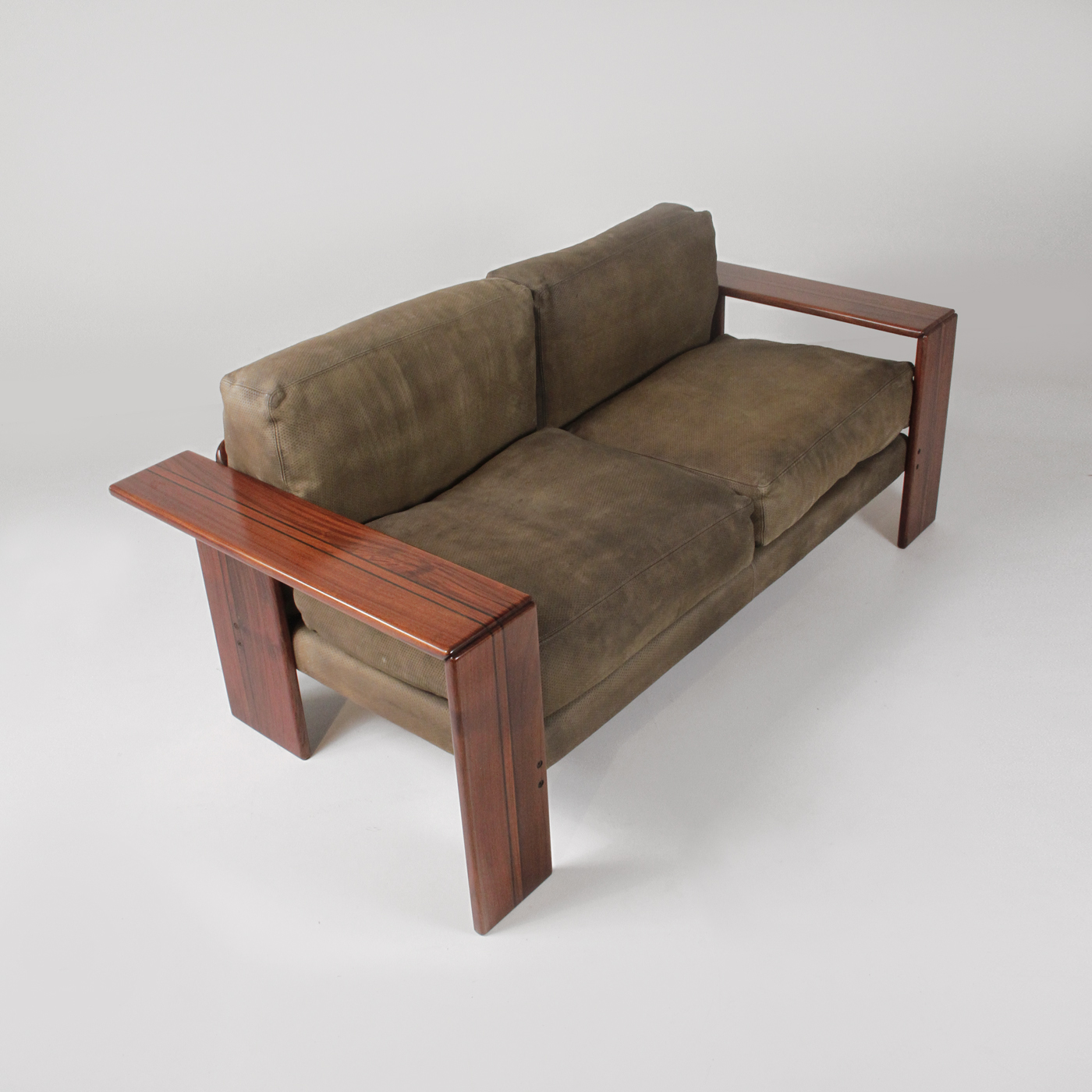 divano, Two seater sofa, Artona,  Afra and Tobia Scarpa, Maxalto, design, mid century modern, wood leather