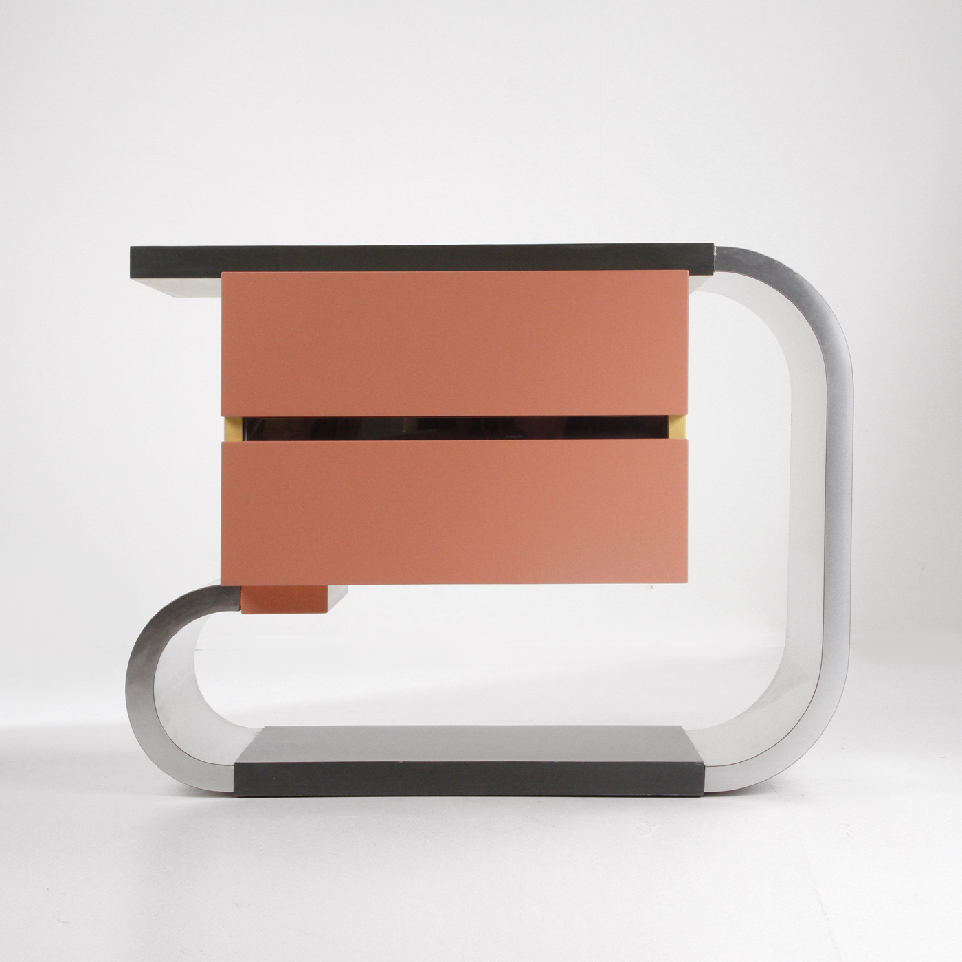 Comodino, bedside table, design, postmodern, metal, memphis, vintage, modernariato