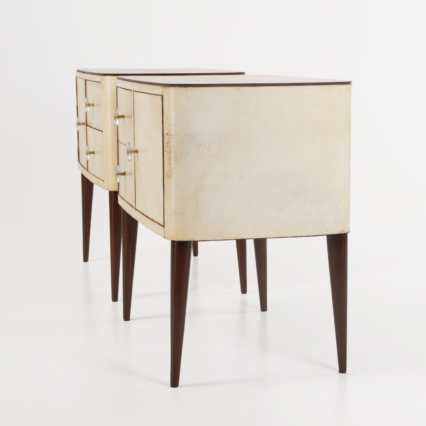 comodini - anni 50 - bedside table - pergamena - design - modernariato - vintage