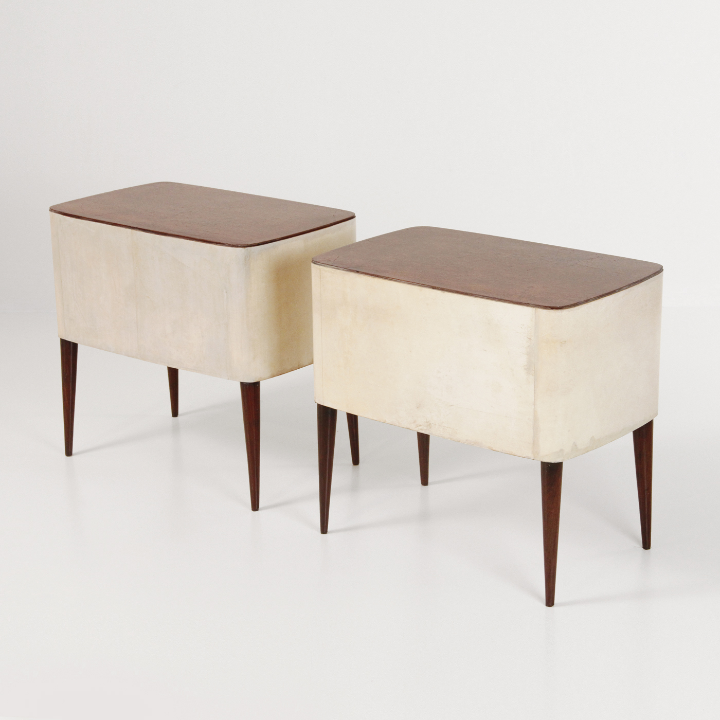 comodini - anni 50 - bedside table - pergamena - design - modernariato - vintage